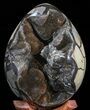 Septarian Dragon Egg Geode - Black Crystals #40938-1